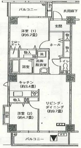 アクティ目黒駅前 1号棟 414 間取り図