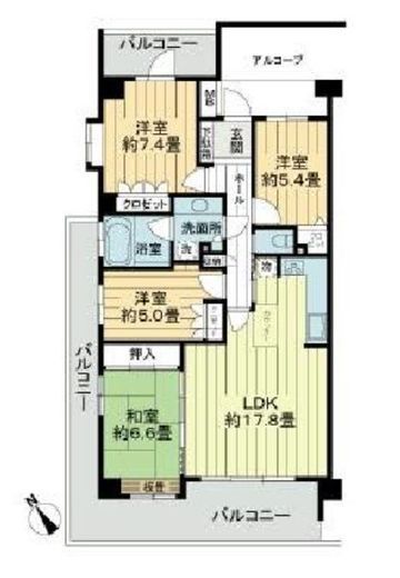 エルザ世田谷 3階 間取り図