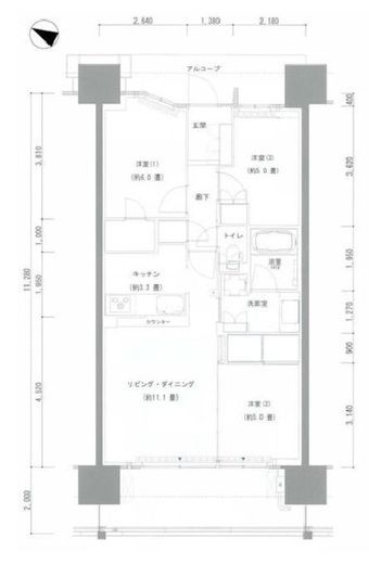 ザ・ガーデンズ東京王子 7階 間取り図