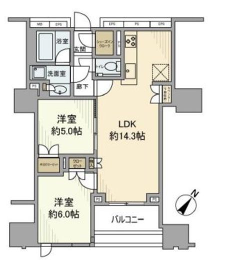 クレヴィア東京八丁堀新川ザ・レジデンス 10階 間取り図