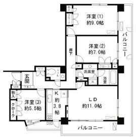 フラット曙町’89 203 間取り図