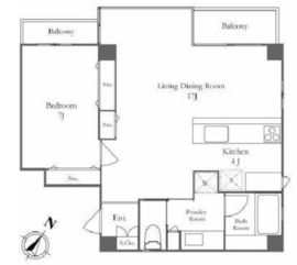 Cozy Court南麻布 (コージーコート南麻布) 2階 間取り図