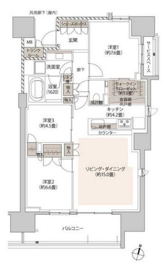 ザ・パークハウス本郷 4階 間取り図
