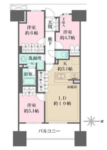 ザ・パークハウス青砥 4階 間取り図