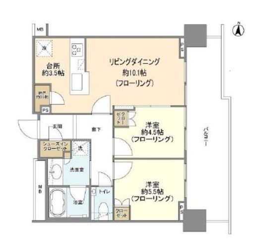 プラウドタワー亀戸クロス 22階 間取り図