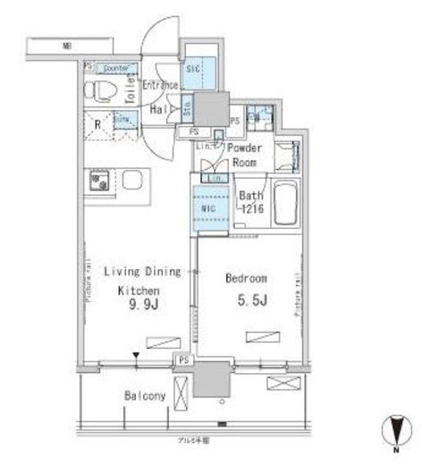 パークアクシス蒲田ステーションゲート 1204 間取り図