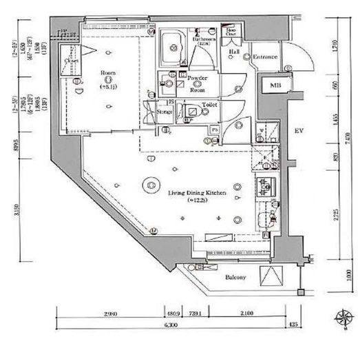 ジェノヴィア新御徒町スカイガーデン 13階 間取り図