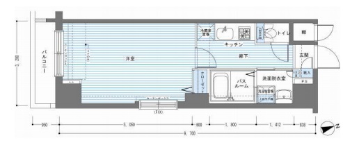 レジディア銀座東 1102 間取り図