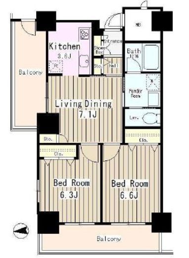 イーストコア曳舟一番館 5階 間取り図