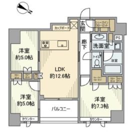 グリーンパーク日本橋堀留町 3階 間取り図