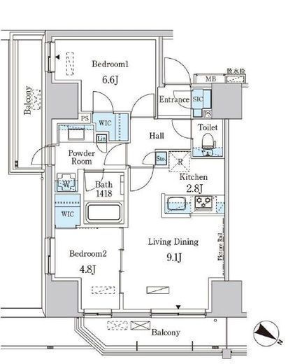 パークアクシス赤羽南 820 間取り図
