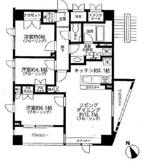 ファミール銀座イースト 11階 間取り図
