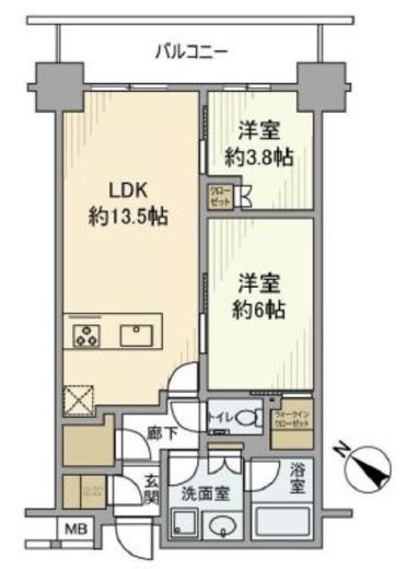 アトラス築地 11階 間取り図