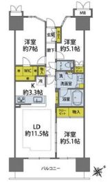 レジデントプレイス西葛西 6階 間取り図