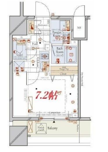 コンシェリア神楽坂 3階 間取り図