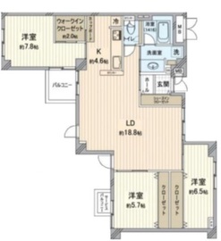 パセオ三光坂 8階 間取り図