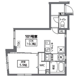 ヴェルデフォレスタ代々木公園 101 間取り図