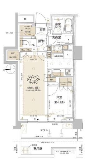 パークホームズ東中野 1階 間取り図