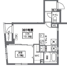 ヴェルデフォレスタ代々木公園 201 間取り図