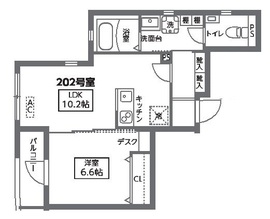 ヴェルデフォレスタ代々木公園 202 間取り図
