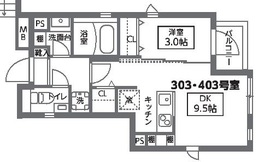 ヴェルデフォレスタ代々木公園 303 間取り図