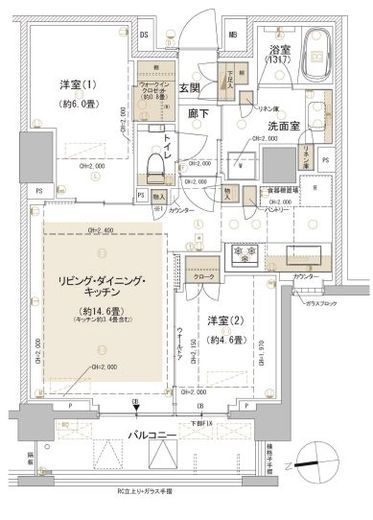 パークホームズ東中野 2階 間取り図