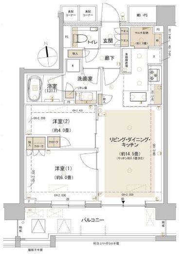パークホームズ東中野 2階 間取り図