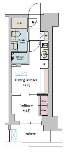 ブリリアイスト町屋 406 間取り図