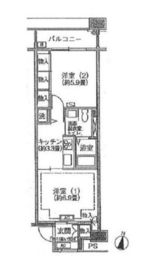 シティコート目黒 3-512 間取り図