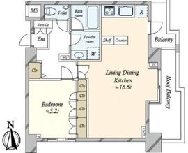 フリーディオ西麻布 12F1 間取り図