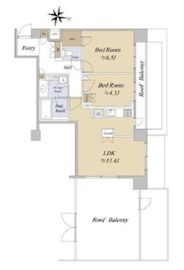 クオリア南麻布 2階 間取り図