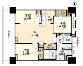 プラウドタワー亀戸クロス 14階 間取り図