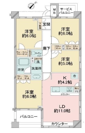プレミスト浜田山 3階 間取り図