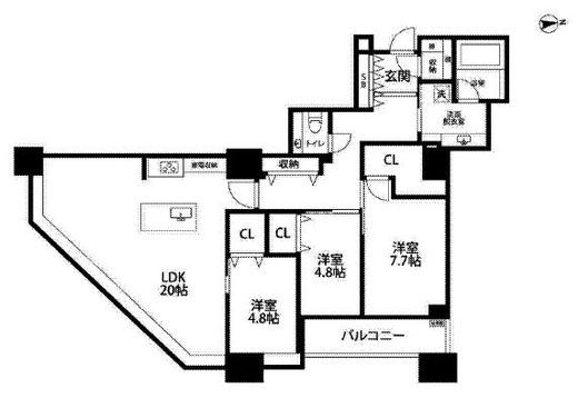 白金タワー 40階 間取り図
