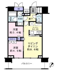 クレヴィア新宿若松町 11階 間取り図