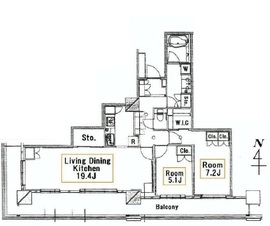 パークタワー秋葉原 5階 間取り図