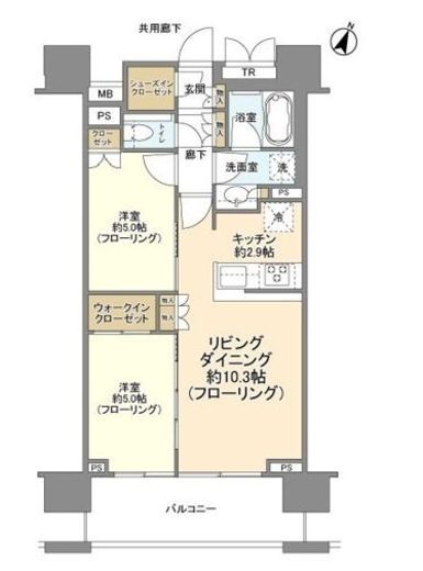 クレヴィア新宿若松町 8階 間取り図