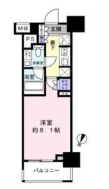 クレヴィア新宿若松町 8階 間取り図