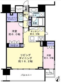クレヴィア新宿若松町 8階 間取り図