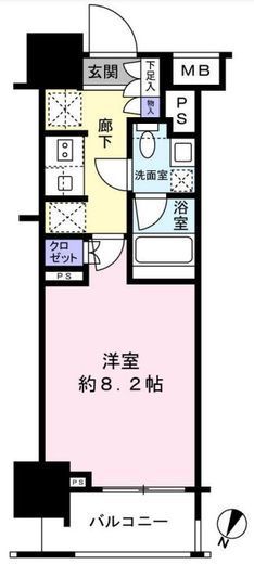 クレヴィア新宿若松町 7階 間取り図