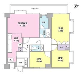 京西上目黒ガーデン 106 間取り図