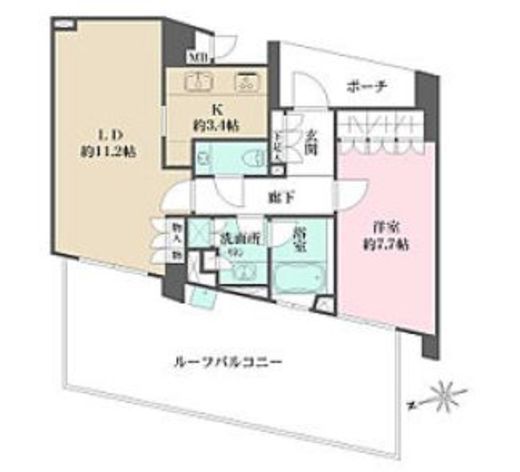 神楽坂トワイシアヒルサイドレジデンス 7階 間取り図