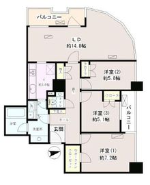 西早稲田パークタワー 9階 間取り図