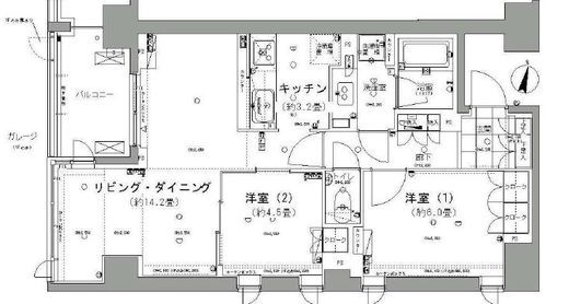 ガーデニエール砧レジデンス 914 間取り図
