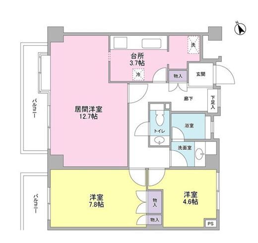 京西上目黒ガーデン 206 間取り図
