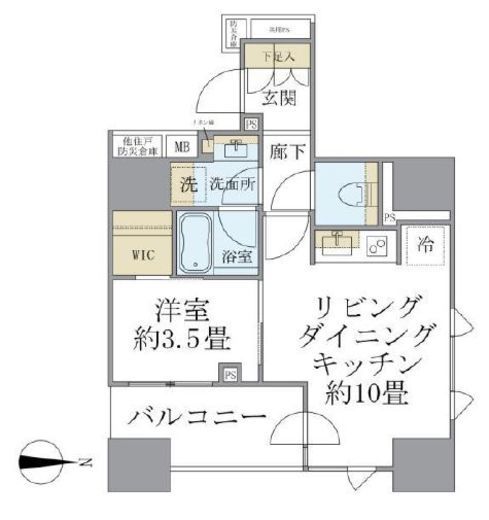 ブリリア秋葉原 1005 間取り図