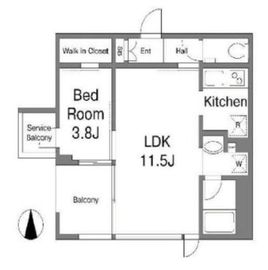 住吉コートクWEST 4階 間取り図