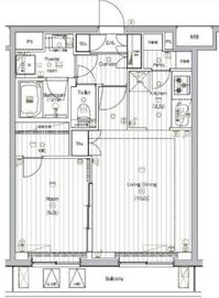 ザ・プレミアムキューブジー大崎 507 間取り図