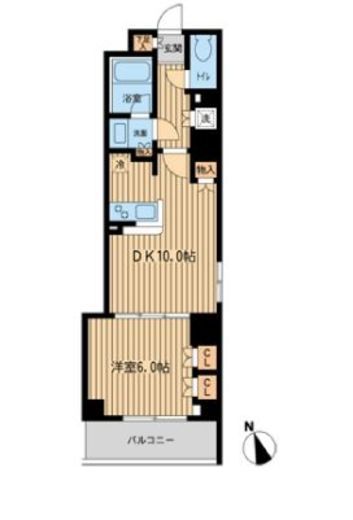 ファインアドレス新御徒町 408 間取り図