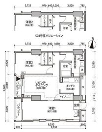 東雲キャナルコートCODAN 12-503 間取り図